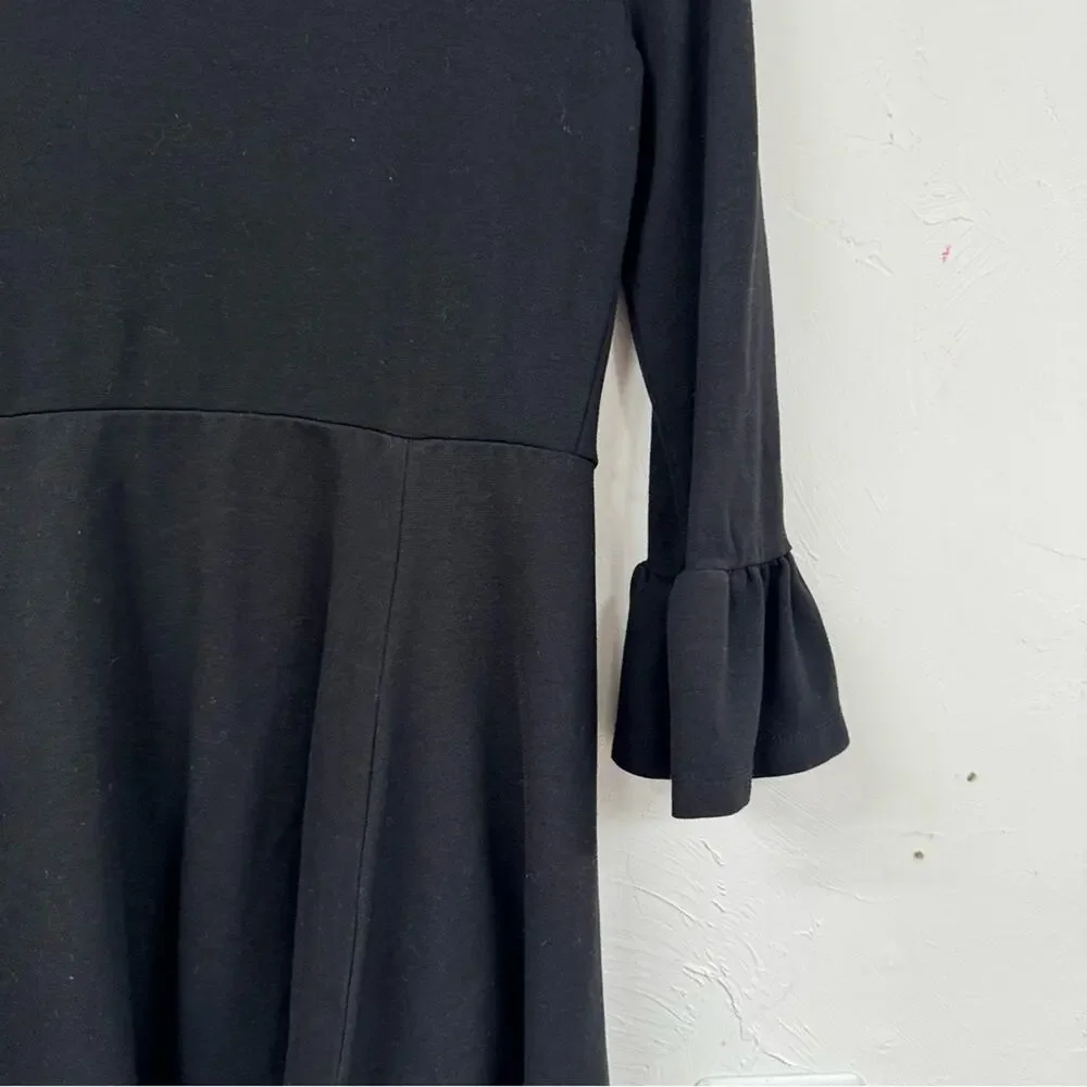Kate Spade Broome Street Black Bell Sleeve Ponte Mini Dress Womens S Whimsigoth